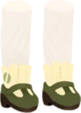 グリーンTストラップシューズ