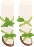 ツタで作られた靴