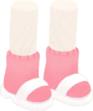 ピンクソックスのサンダル