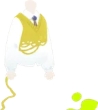 ほどけたベストとシャツ