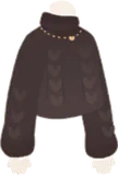 ネックレスと太編み黒ニット