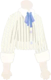 青いリボンのストライプシャツ