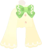 グリーンリボンのひよこ色トップス