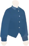 カジュアルな青シャツ