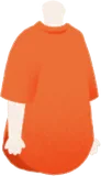 オレンジ色のロング丈Tシャツ