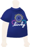 花火柄のTシャツ