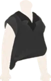 裾を結んだ黒シャツ
