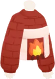 ファニーな暖炉のニット
