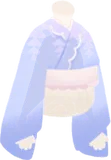 藤柄の着物風トップス・淡藤色