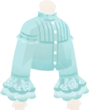 ミントカラーのフリルブラウス