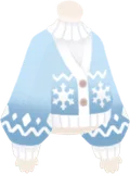 雪模様のニットトップス