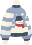 雪だるま柄のクリスマスセーター