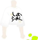 ラーメン好きの汁付きTシャツ・白