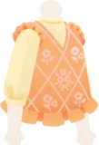 花柄ベストとブラウス・オレンジ