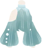 パルーンスリーブのブラウス・緑・