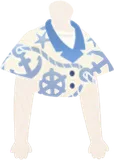 アンカーパターンの開襟シャツ