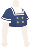 スクエアカラーの紺ブラウス