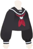 清楚な黒色セーラートップス