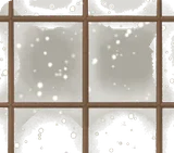 雪の見える窓・昼