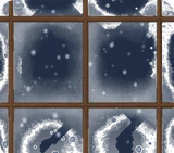 雪の見える窓・夜
