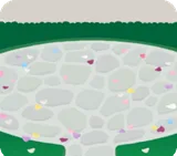 薔薇香る石畳の広場