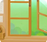 研究員の部屋の窓辺