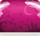 ピンクハロウィンな壁