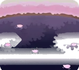 桜の水辺の背景・夜