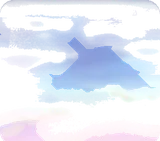 地面の水に映った空
