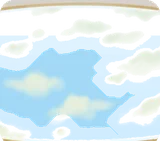 空の絵が描かれたテーブル