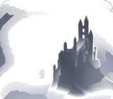 古城が望める深い霧の景色