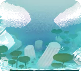神殿が沈む水辺