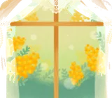 ミモザの庭の背景