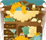 ミモザの棚の背景