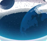 惑星が見える大きな舷窓