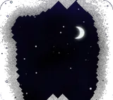 ジャングルの夜と月と星の背景