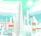 未来都市のジオラマ