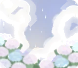 紫陽花と雨空