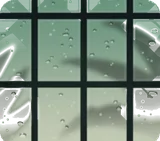 水滴がついた窓・昼