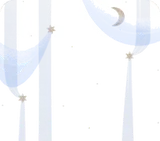 ベールがかかった夜空・白