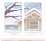 閑静な住宅街の雪景色