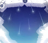 流星群が降り注ぐ空