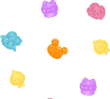 散らばったリヴリー風グミ