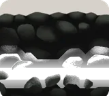 敷き詰められた黒い玉砂利