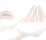 火山のそびえる空・ピンク