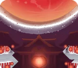赤く輝く満月