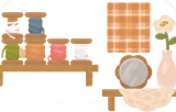 毛糸と雑貨に囲まれた部屋