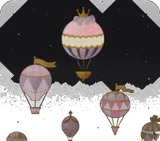 優しい夜を連れてくる気球の背景