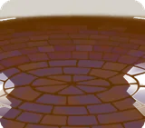駅のレンガ畳