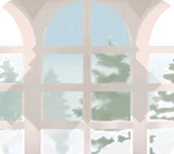 雪景色がまぶしい朝